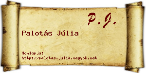 Palotás Júlia névjegykártya