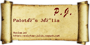 Palotás Júlia névjegykártya